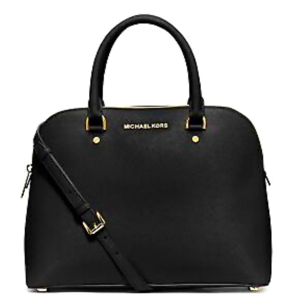 Michael Kors Cindy Satchel - Black and Gold